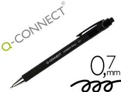 Stylo-bille q-connect lambda rétractable écriture moyenne 0.7mm pointe métal corps caoutchouc couleur encre noir
