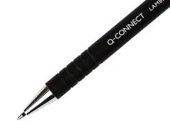 Stylo-bille q-connect lambda rétractable écriture moyenne 0.7mm pointe métal corps caoutchouc couleur encre noir