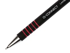 Stylo-bille q-connect lambda rétractable écriture moyenne 0.7mm pointe métal corps caoutchouc couleur encre rouge