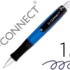 Stylo-bille q-connect premium retractable grip prehension caoutchouc pointe 1mm coloris bleu