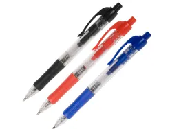 Stylo-bille q-connect rétractable écriture moyenne 0.7mm encre classique clip grip préhension couleur encre bleu