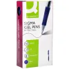 Stylo-bille q-connect sigma écriture moyenne 0.5mm encre gel rétractable corps plastique translucide coloris bleu
