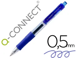 Stylo-bille q-connect sigma écriture moyenne 0.5mm encre gel rétractable corps plastique translucide coloris bleu