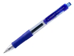 Stylo-bille q-connect sigma écriture moyenne 0.5mm encre gel rétractable corps plastique translucide coloris bleu