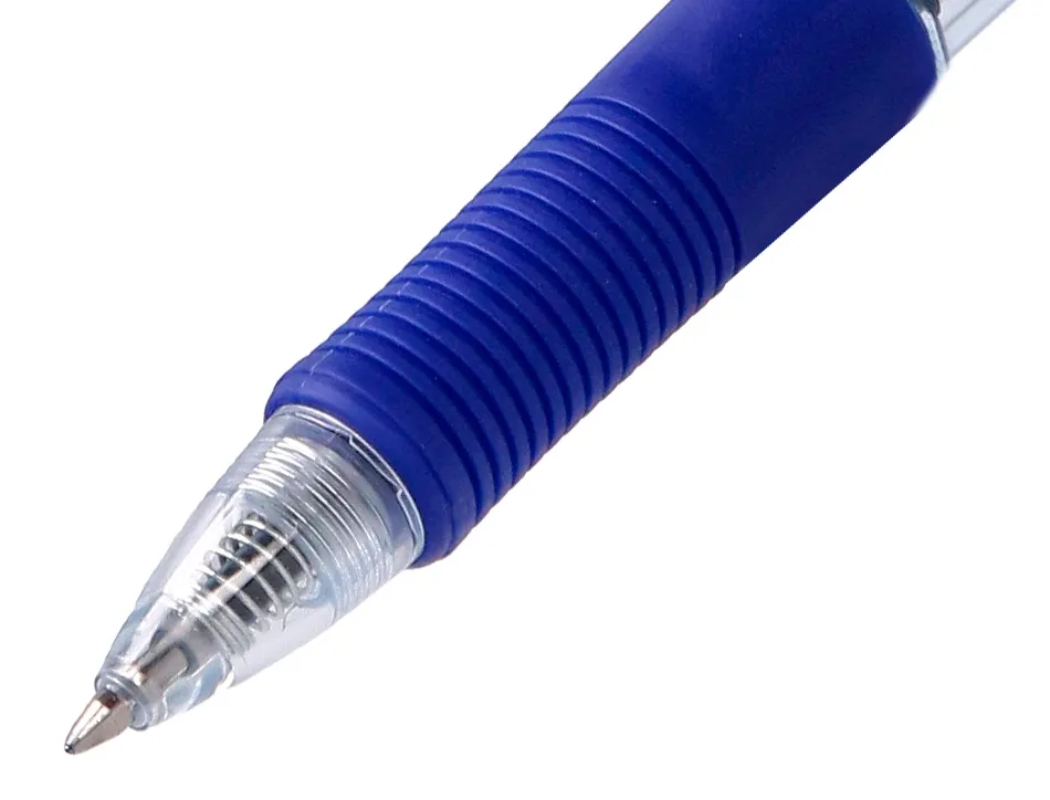 Stylo-bille q-connect sigma écriture moyenne 0.5mm encre gel rétractable corps plastique translucide coloris bleu