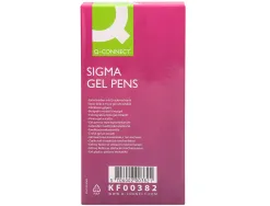 Stylo-bille q-connect sigma écriture moyenne 0.5mm encre gel rétractable corps plastique translucide coloris bleu