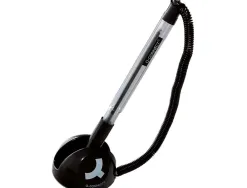 Stylo-bille q-connect sur socle support adhésif chaîne plastique trait 0.7mm encre bleue