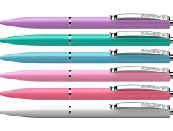 Stylo-bille schneider k15 retractable trait 0,5mm encre bleue clip metal coloris pastel assortis