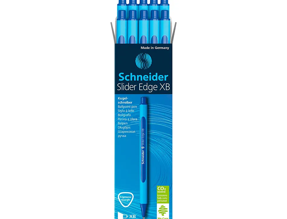 Stylo-bille schneider slider edge pointe moyenne coloris bleu
