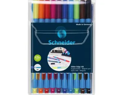 Stylo-bille schneider slider edge xb couleur assorties packde 10