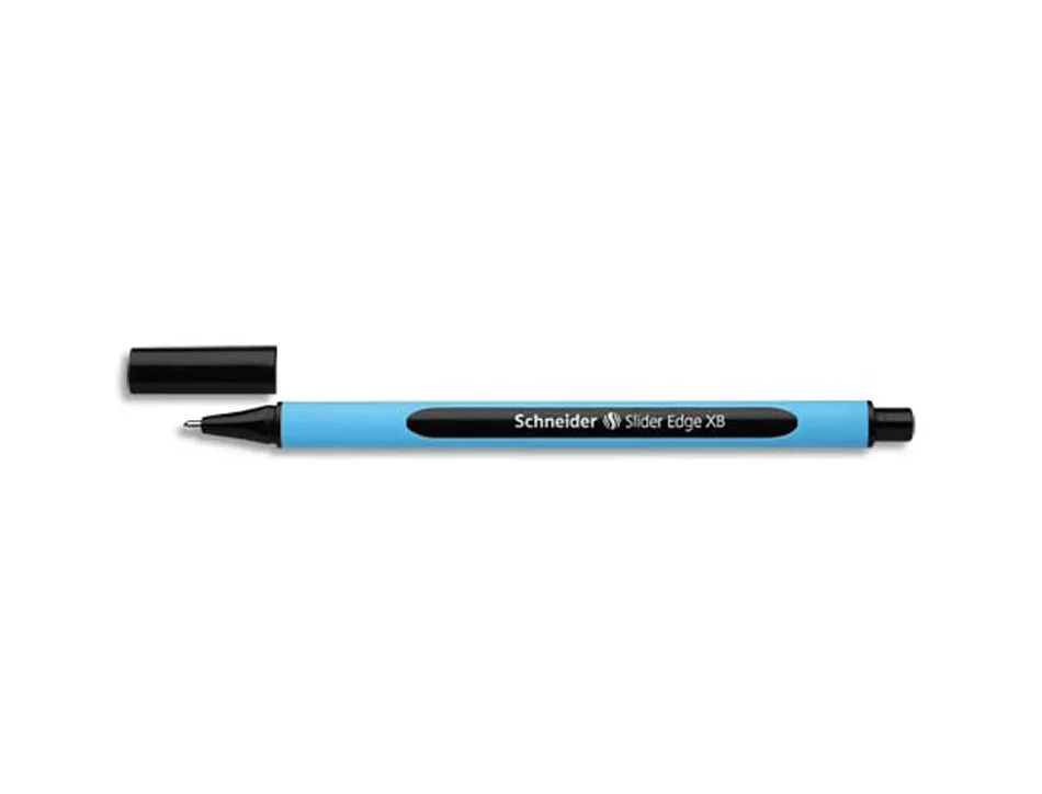 Stylo-bille schneider slider edge écriture large 1mm corps triangulaire caoutchouc viscoglide noir