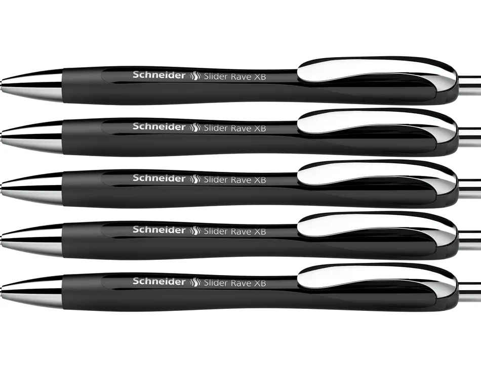 Stylo-bille schneider slider rave xb black edition viscoglide trait extra large encre bleue coloris noir