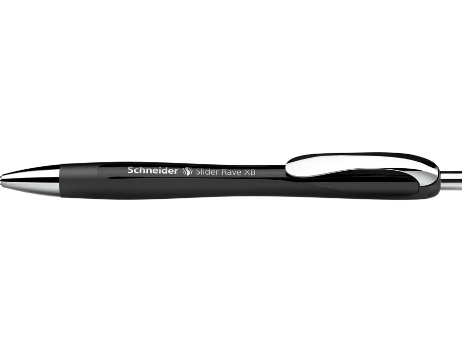 Stylo-bille schneider slider rave xb black edition viscoglide trait extra large encre bleue coloris noir