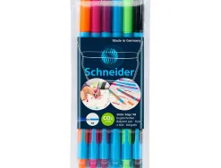 Stylo-bille schneider slider edge xb couleurs assorties pack 6 unites