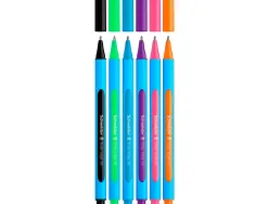 Stylo-bille schneider slider edge xb couleurs assorties pack 6 unites