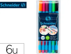 Stylo-bille schneider slider edge xb couleurs assorties pack 6 unites