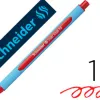 Stylo-bille schneider slider edge écriture large 1mm corps triangulaire caoutchouc viscoglide rouge