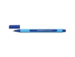 Stylo-bille schneider slider edge écriture large 1mm corps triangulaire caoutchouc viscoglide bleu
