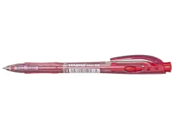 Stylo-bille stabilo liner pointe fine trait 0,38mm retractable grip confortable coloris rouge