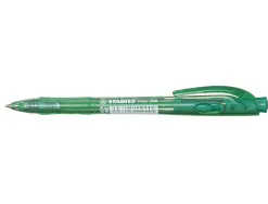 Stylo-bille stabilo liner pointe fine trait 0,38mm retractable grip confortable coloris vert