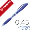 Stylo-bille stabilo marathon retractable autonomie xxl 5,5kmrechargeable pointe moyenne grip antiderapant coloris bleu