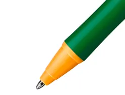 Stylo-bille stabilo pointball retractable rechargeable plastique recycle 3500m d'ecriture grip antiderapant vert
