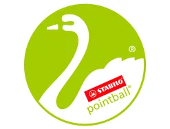 Stylo-bille stabilo pointball plastique recyclé 3500m d'écriture rechargeable rétractable grip antidérapant noir