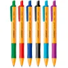 Stylo-bille stabilo pointball plastique recyclé 3500m d'écriture rechargeable rétractable grip antidérapant bleu