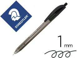 Stylo-bille staedtler ball 4230 m triangulaire retractable ergonomique pointe moyenne 1mm coloris noir