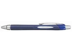 Stylo-bille uniball jetstream rt écriture moyenne 0.5mm encre gel rétractable grip antiglisse agrafe métal coloris bleu