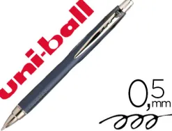 Stylo-bille uniball jetstream rt écriture moyenne 0.5mm encre gel rétractable grip antiglisse agrafe métal coloris noir
