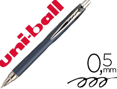 Stylo-bille uniball jetstream rt écriture moyenne 0.5mm encre gel rétractable grip antiglisse agrafe métal coloris noir