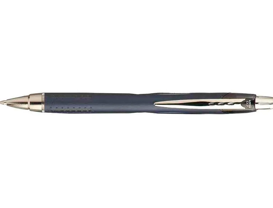 Stylo-bille uniball jetstream rt écriture moyenne 0.5mm encre gel rétractable grip antiglisse agrafe métal coloris noir