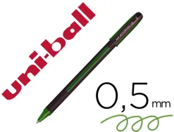 Stylo-bille uniball jetstream 101 pointe moyenne trait 0,5mm encre gel capuchon grip ergonomique coloris vert