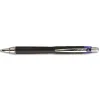 Stylo-bille uniball jetstream rt écriture moyenne 0.8mm encre gel rétractable grip antiglisse agrafe métal coloris bleu