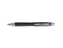 Stylo-bille uniball jetstream rt écriture moyenne 0.8mm encre gel rétractable grip antiglisse agrafe métal coloris bleu