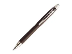 Stylo-bille uniball jetstream rt écriture moyenne 0.8mm encre gel rétractable grip antiglisse agrafe métal coloris noir