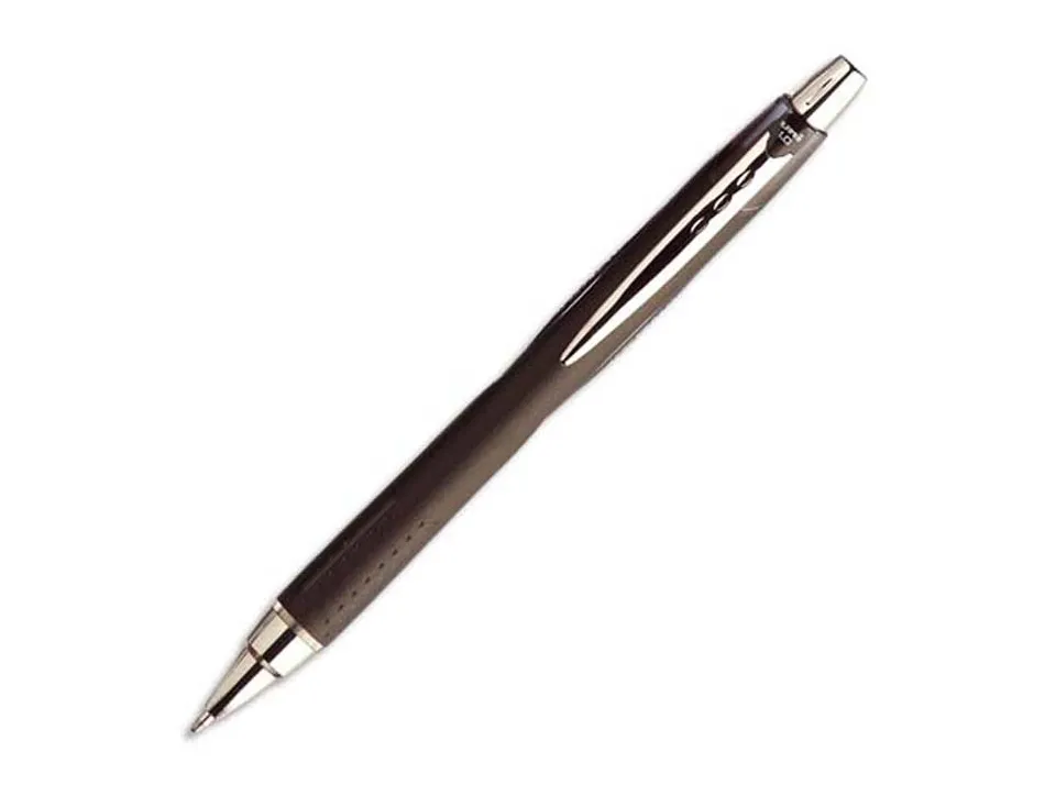 Stylo-bille uniball jetstream rt écriture moyenne 0.8mm encre gel rétractable grip antiglisse agrafe métal coloris noir