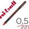 Stylo-bille uniball jetstream 101 pointe moyenne trait 0,5mm encre gel capuchon grip ergonomique coloris rouge