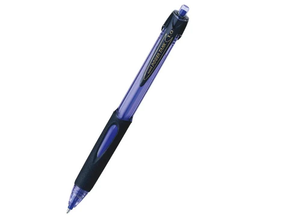 Stylo-bille uniball powertank rétractable écriture moyenne encre coloris bleu