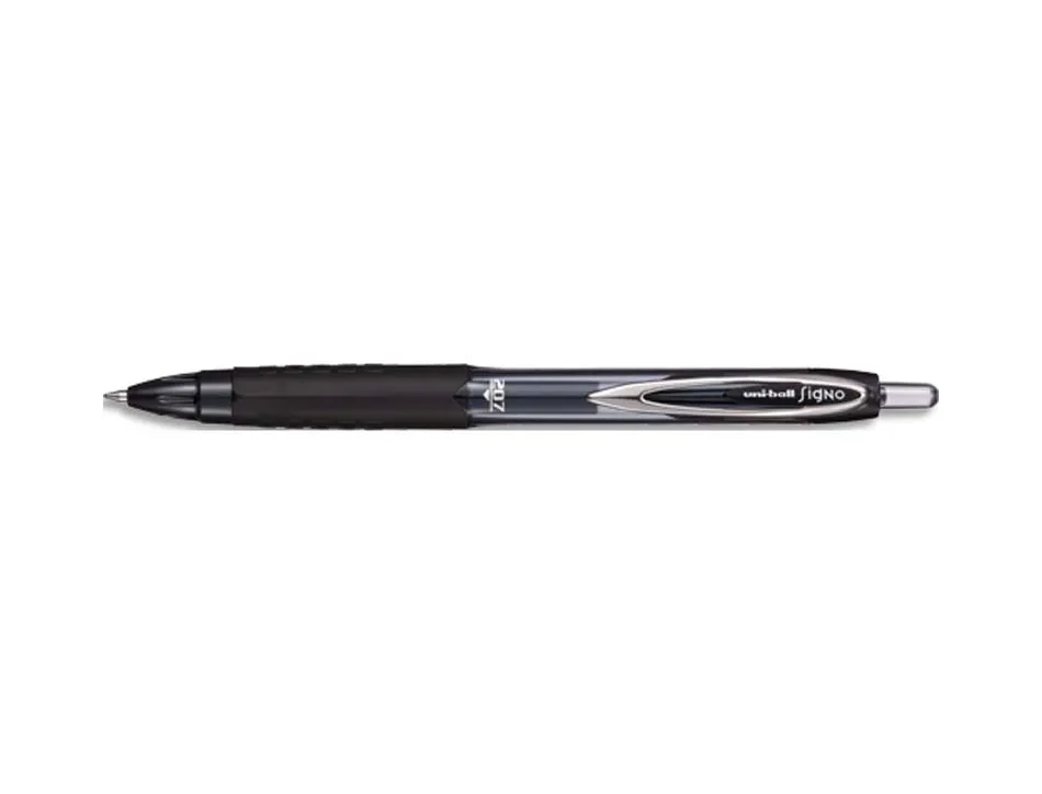 Stylo-bille uniball signo 207 écriture moyenne 0.5mm rétractable encre gel double bille séchage immédiat coloris noir