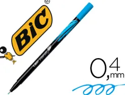 Stylo-feutre bic pointe fine intensity pointe aiguille baguée métal 0.4mm encre fluide intense sans bavures bleu clair