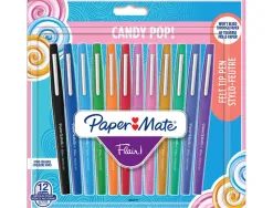 Stylo-feutre paper mate flair original pointe moyenne 1mm longue durée de vie candy pop - 12 pochettes de 12 feutres