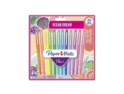 Stylo-feutre paper mate flair original ocean dream pointe moyenne 0,7mm coloris assortis blister 12 unites