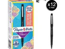 Stylo-feutre paper mate flair original pointe moyenne 1mm longue durée de vie coloris noir