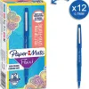 Stylo-feutre paper mate flair original pointe moyenne 1mm longue durée de vie coloris bleu
