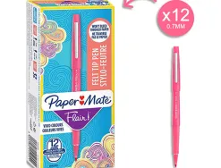 Stylo-feutre paper mate flair corps feutre couleur encre pointe moyenne 1,1mm trace 0,7mm coloris rose