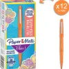 Stylo-feutre paper mate flair original pointe moyenne 1mm longue durée de vie coloris orange