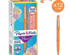 Stylo-feutre paper mate flair original pointe moyenne 1mm longue durée de vie coloris orange