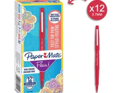 Stylo-feutre paper mate flair original pointe moyenne 1mm longue durée de vie coloris rouge